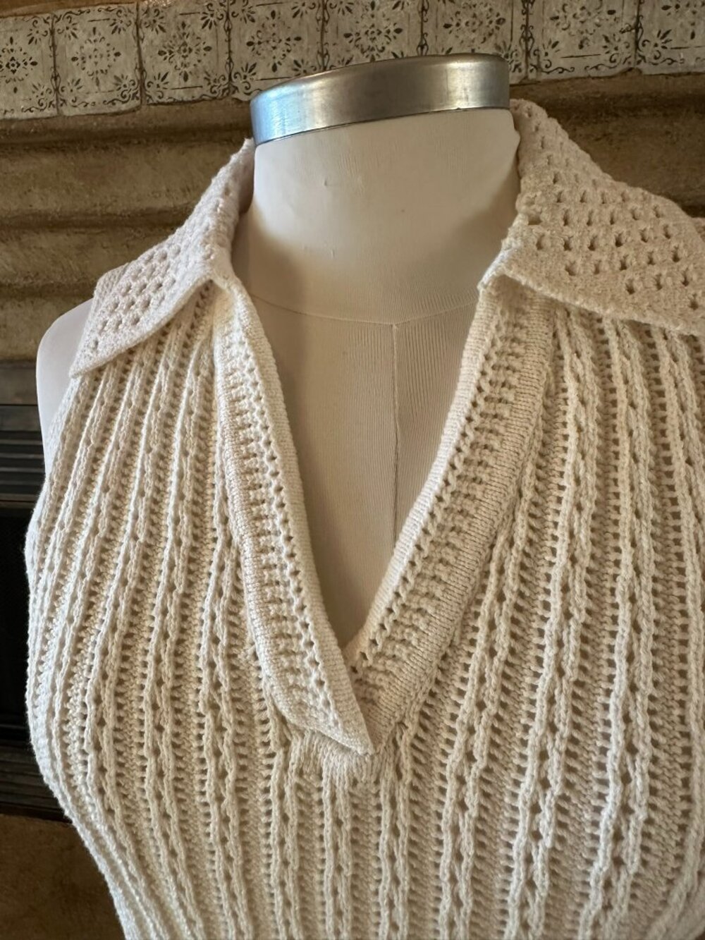 DKNY sleeveless sweater crochet top NWOT